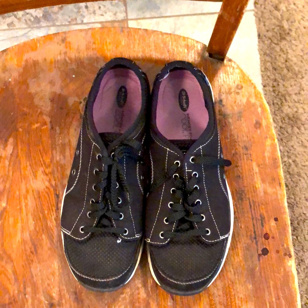 Women’s Sneakers, Black, Purple, White, Size 10M, Dr. Scholl’s Memory Form